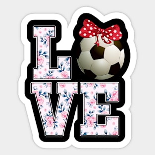 Summer Floral Love Soccer Sticker